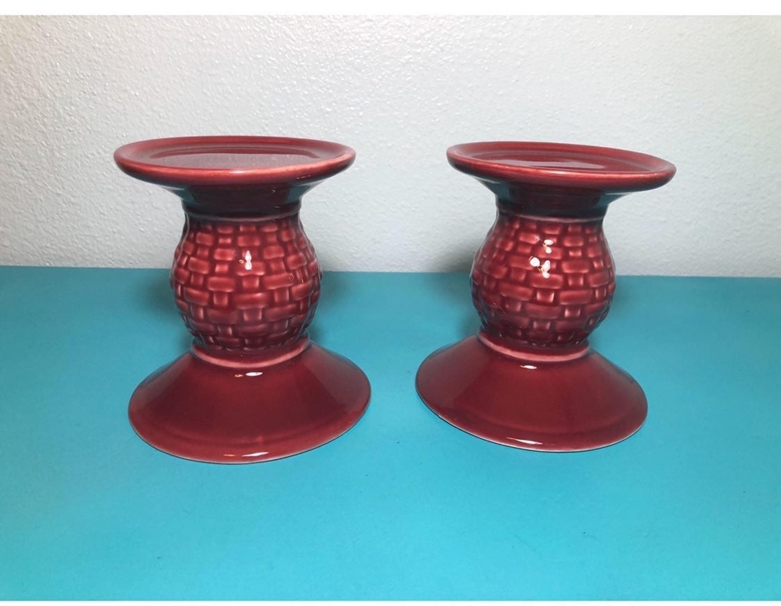 LONGABERGER Pottery Candle Holders