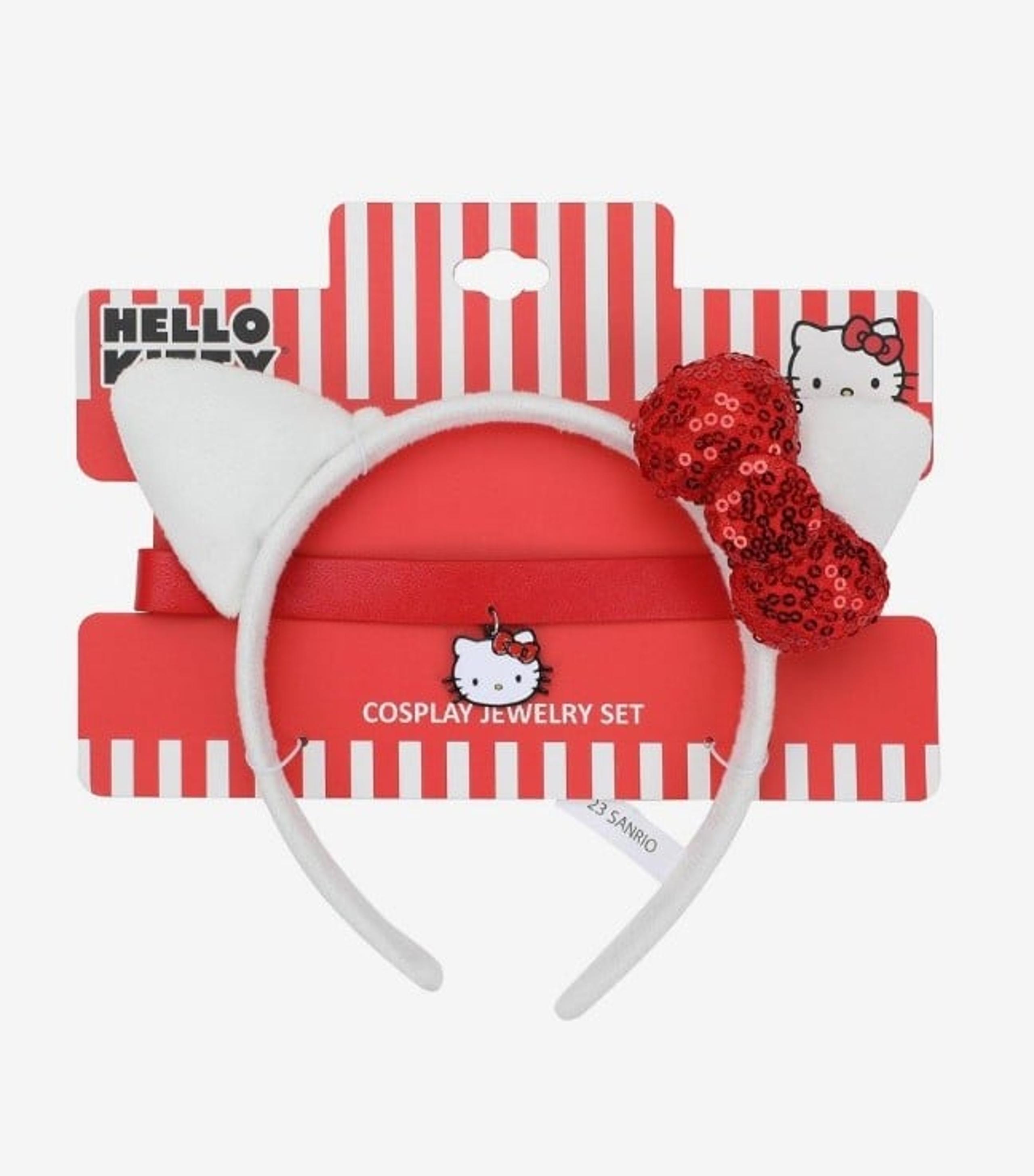New Sanrio Hello Kitty Cosplay Ears Headband & Necklace Set LAST ONE