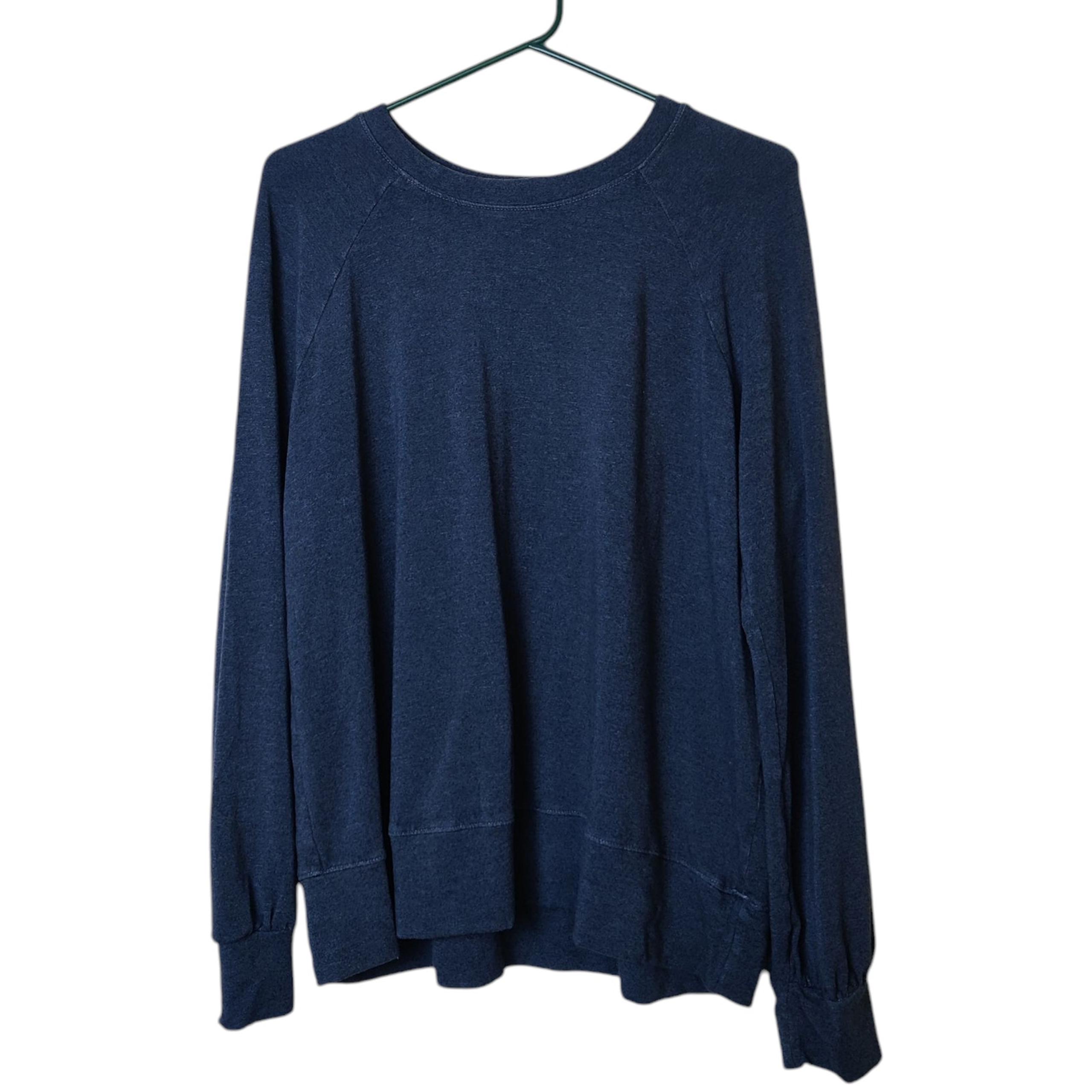 Sundry for Evereve French Terry Relaxed Oversized Crewneck Sweatshirt Blue Large