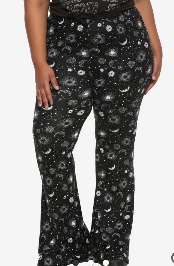 Celestial Print Bell Bottoms Plus Size