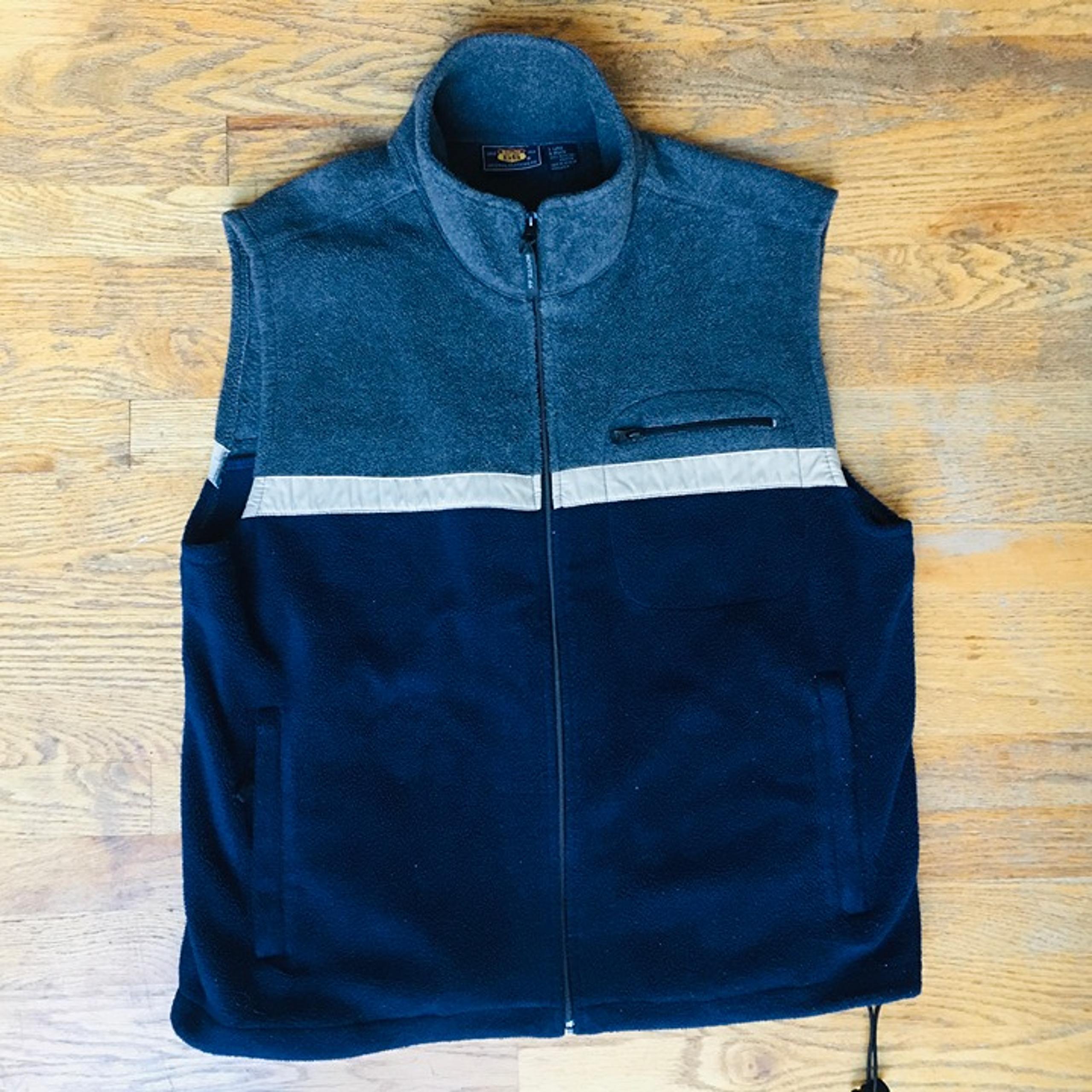 Route 66 Navy Fleece Zip Up Vest Size Large