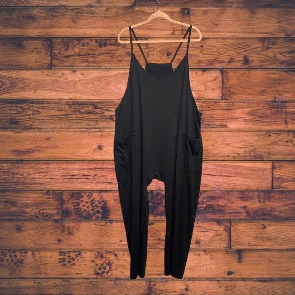 Patch Pocket Black Jumpsuit XL