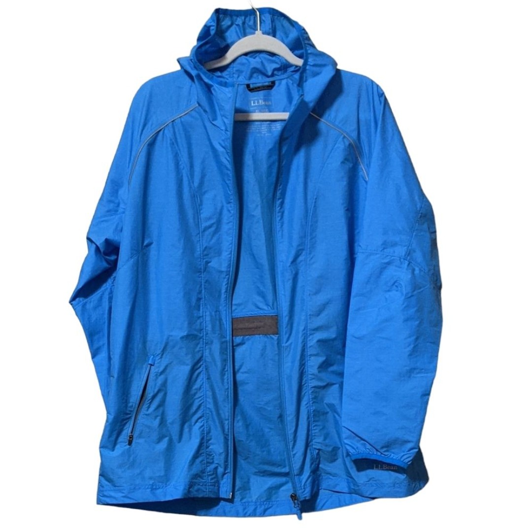L.L. Bean 100% nylon full-zip hooded wind breaker women's XL