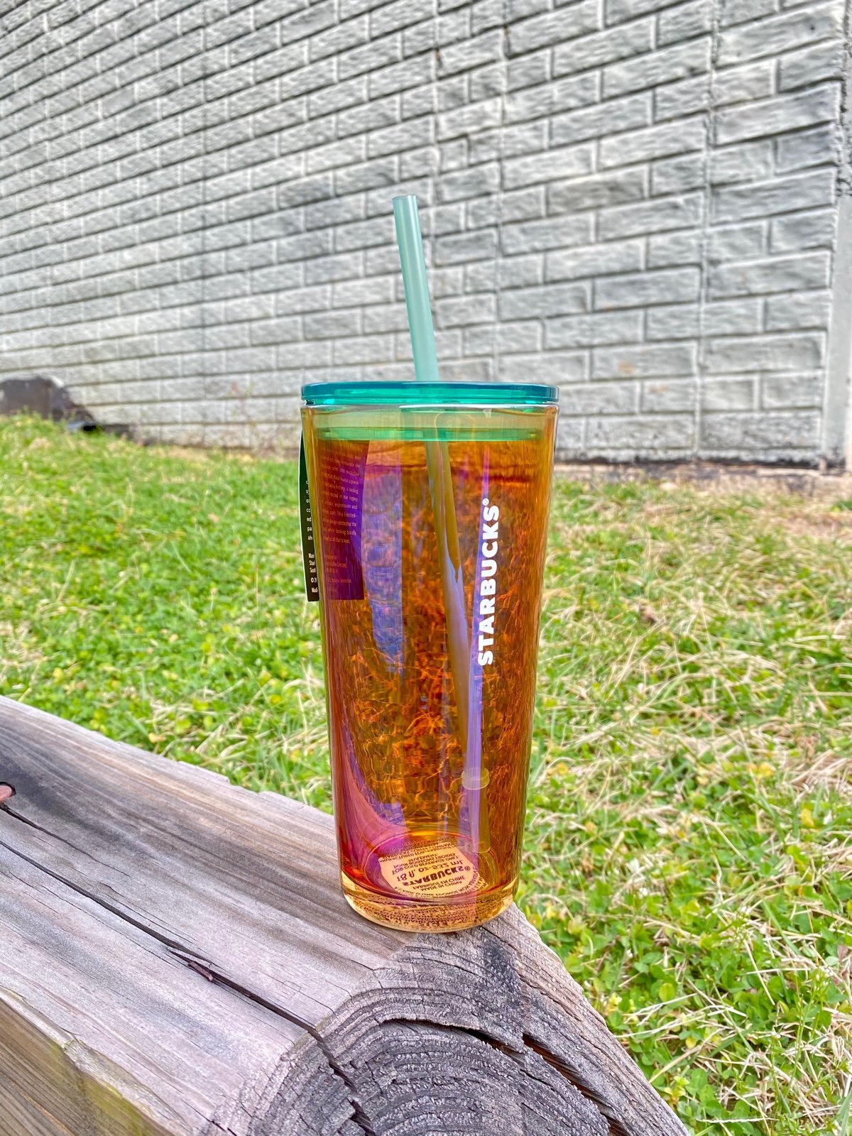 Starbucks Oil Slick Glass Tumbler