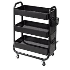 Black rolling cart
