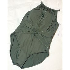 NWT MAGICSUIT Riveted Diana One Piece Bathing SWIM SUIT Size 16 Military Green