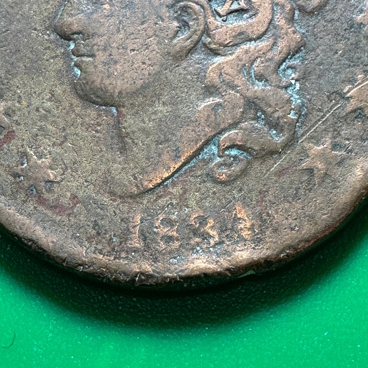 1834 Large Cent Sm8 Lg Stars Med Ltrs. US LC0115