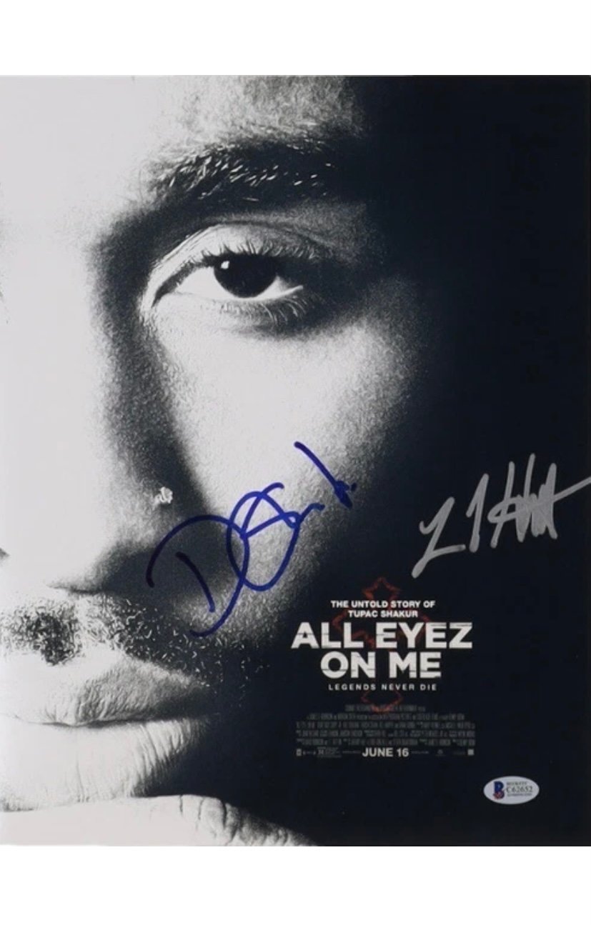 All Eyez On Me Signed Demetrius Shipp Jr. & Hill Harper 11x14 photo Beckett COA