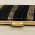Gianni Bini Pierced Snake Black/Gold Mini Clutch Purse w/Chain Strap NWT.