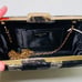 Gianni Bini Pierced Snake Black/Gold Mini Clutch Purse w/Chain Strap NWT.