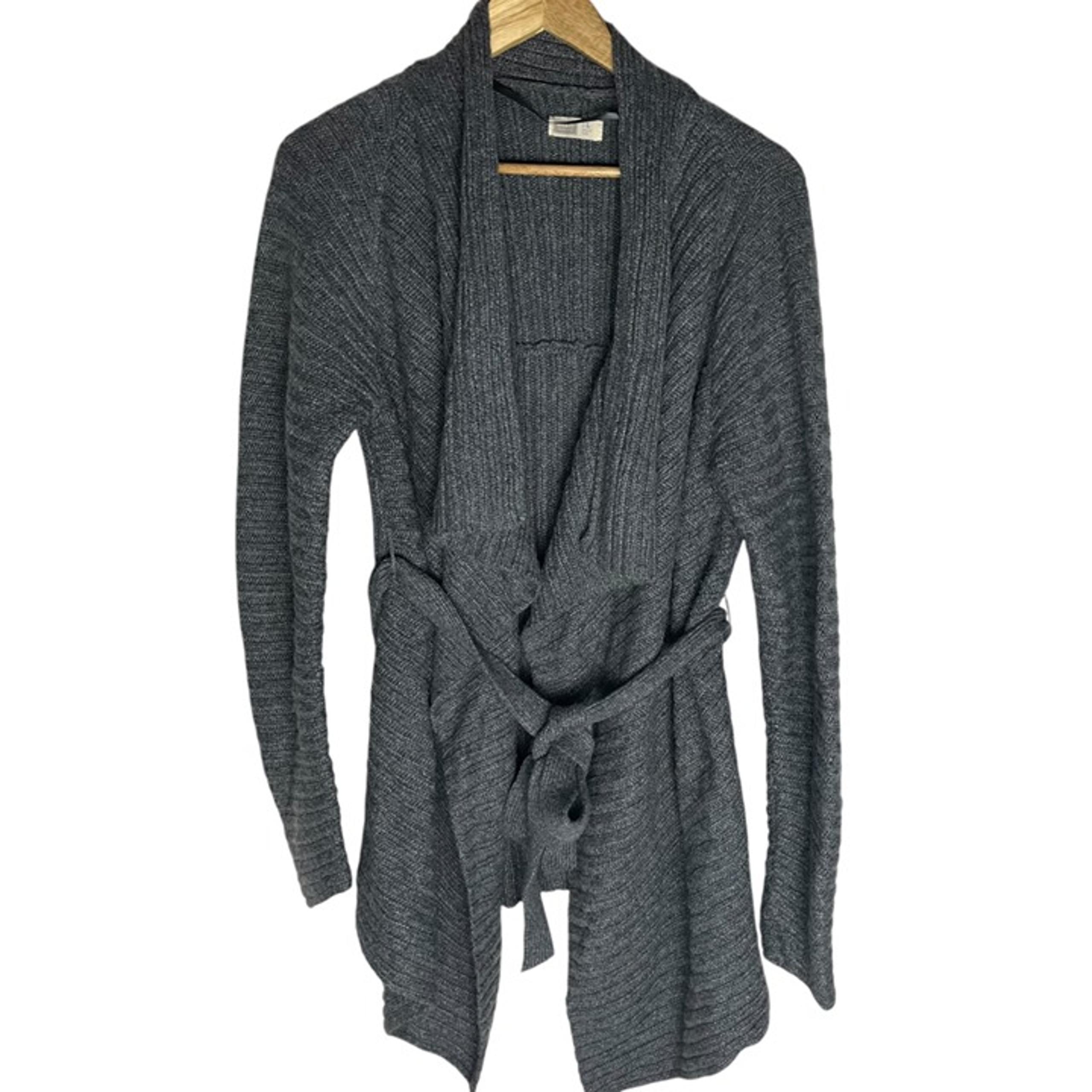 Old Navy Maternity Women's L Cardigan Sweater Grey Tie Waist Winter Wool Blend