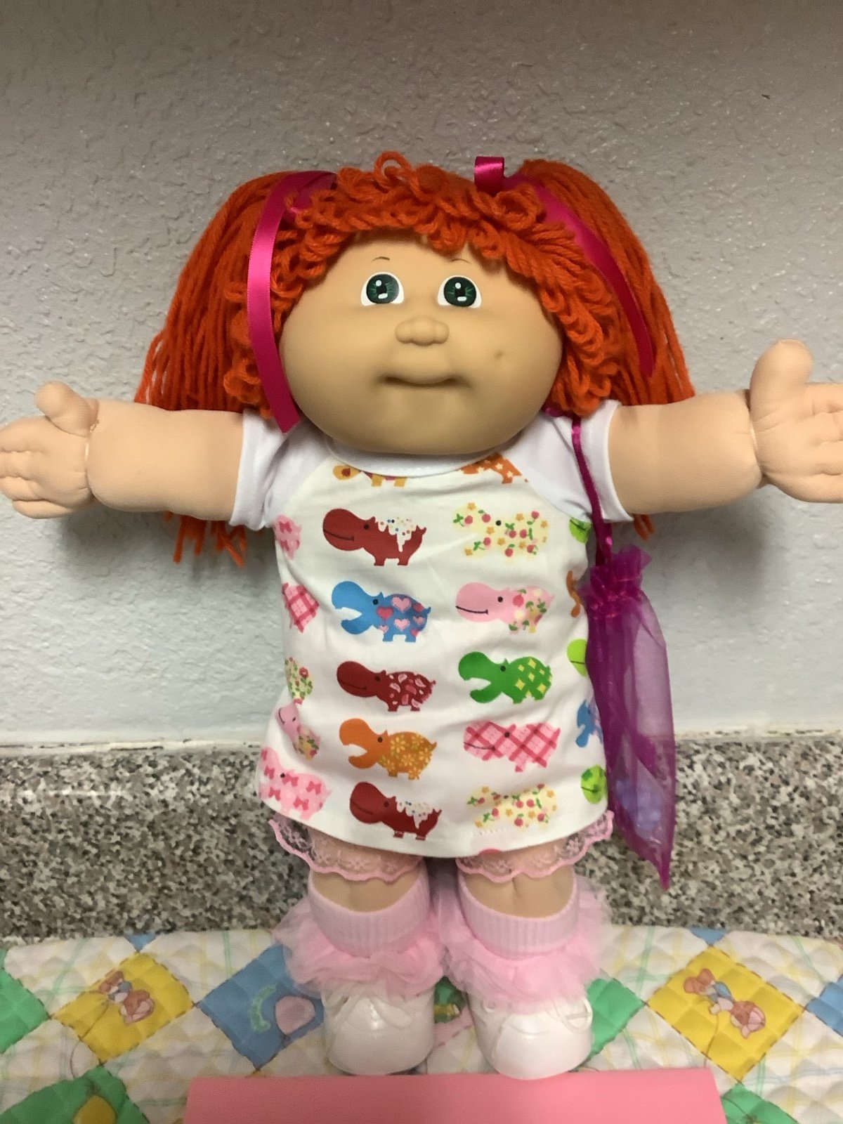 Vintage Cabbage Patch Kid Girl Red Hair Green Eyes HONG KONG Head Mold #3 1985