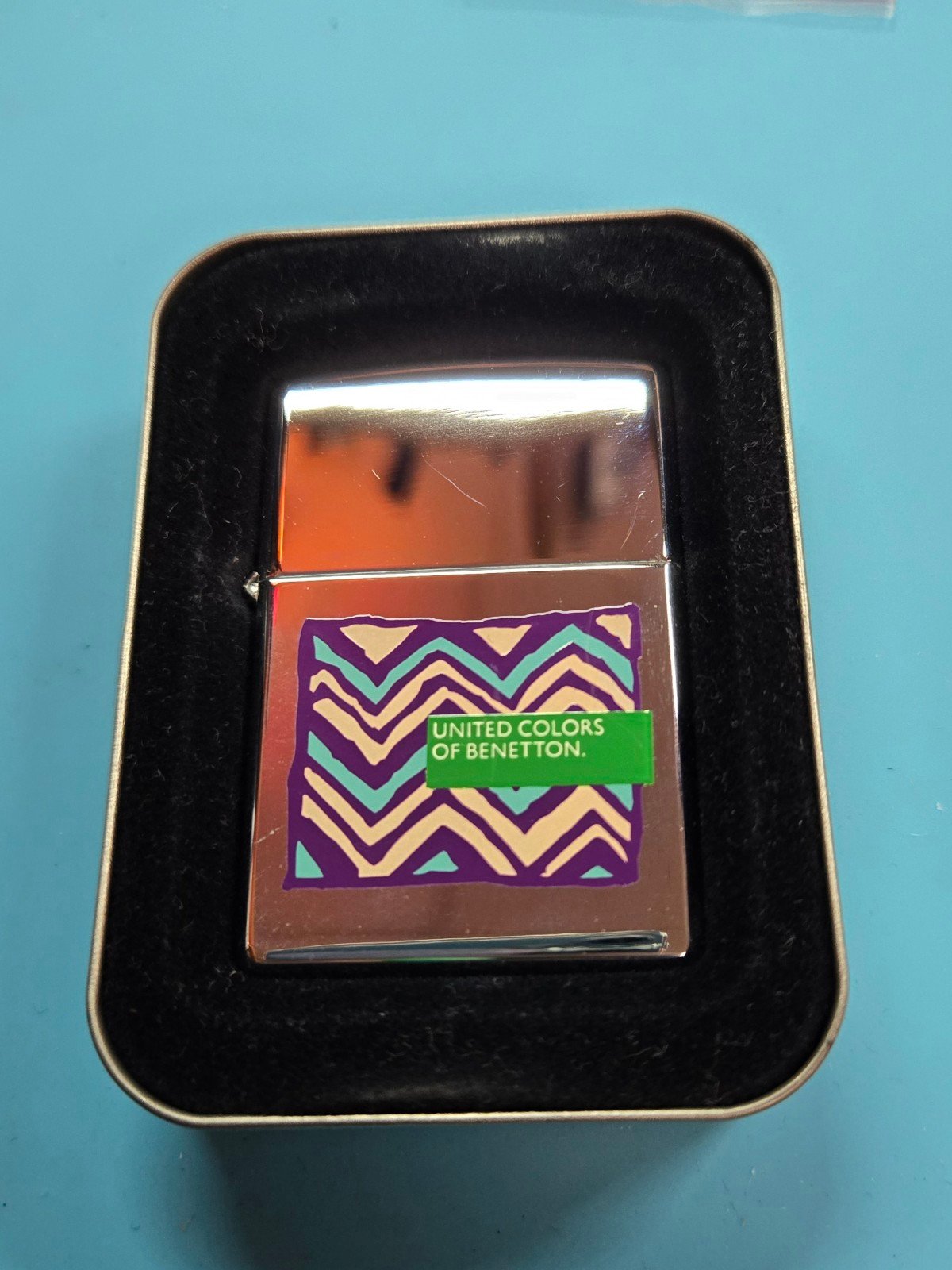 Vtg United colors of Benetton Zippo Lighter brand new unused