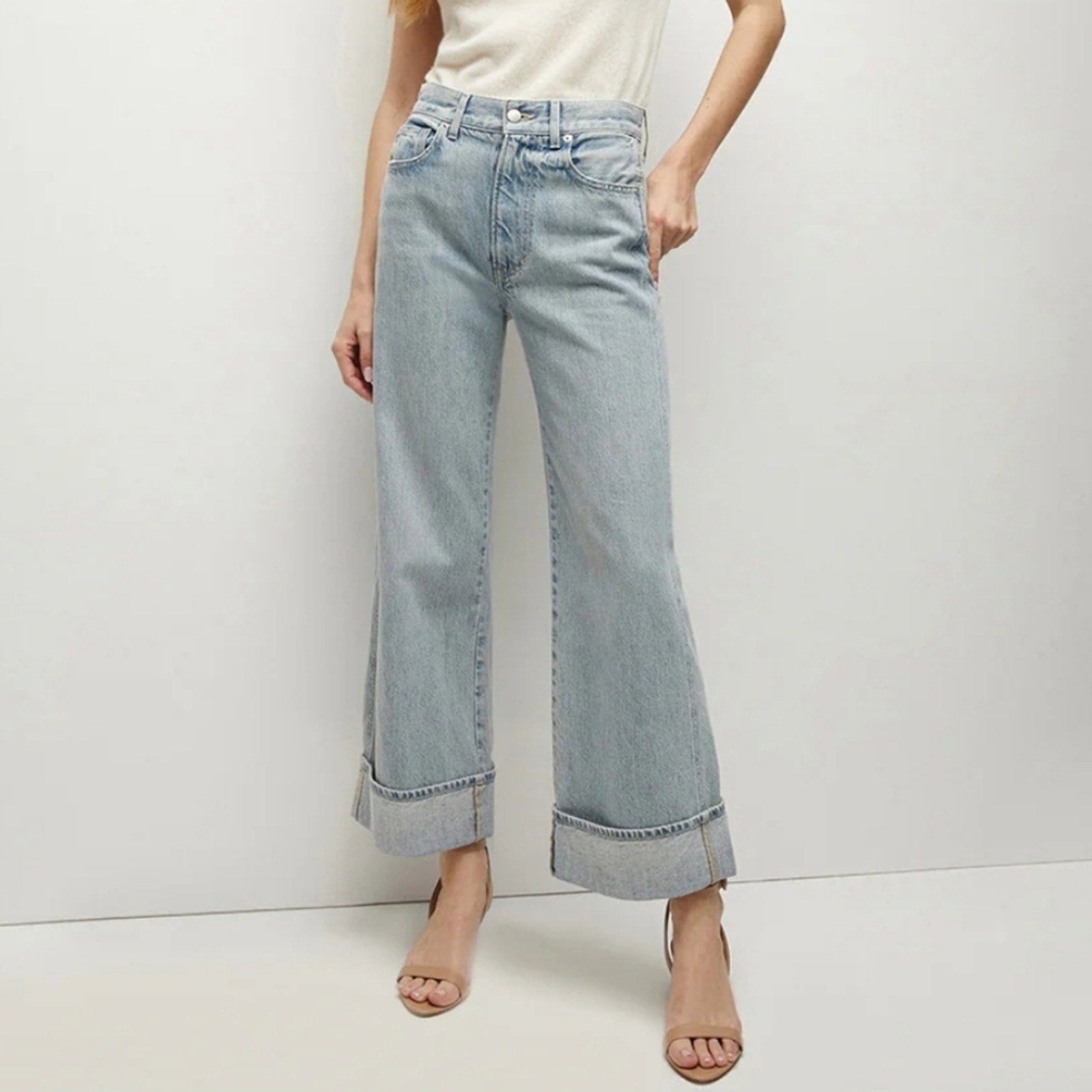 Veronica Beard Taylor Cuffed Cropped Wide leg