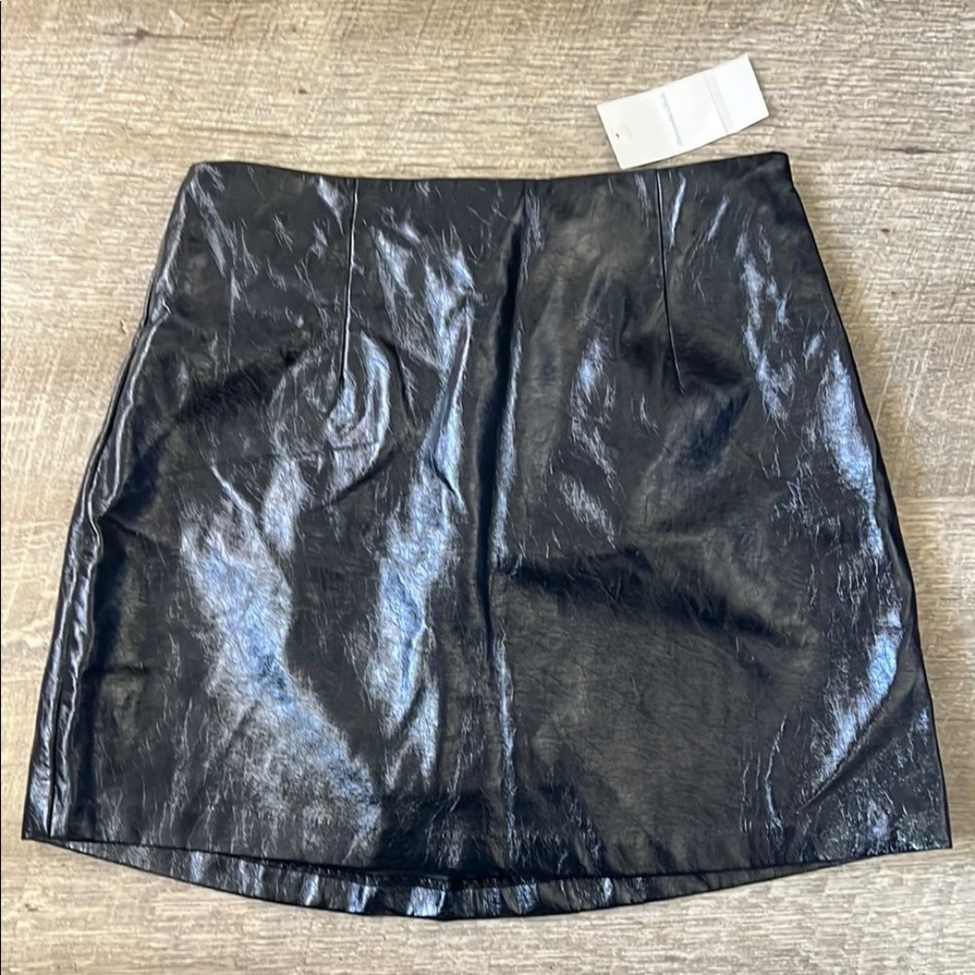 NWT Abercrombie & Fitch Vegan Leather Mini Skort Midnight Blue Size XS