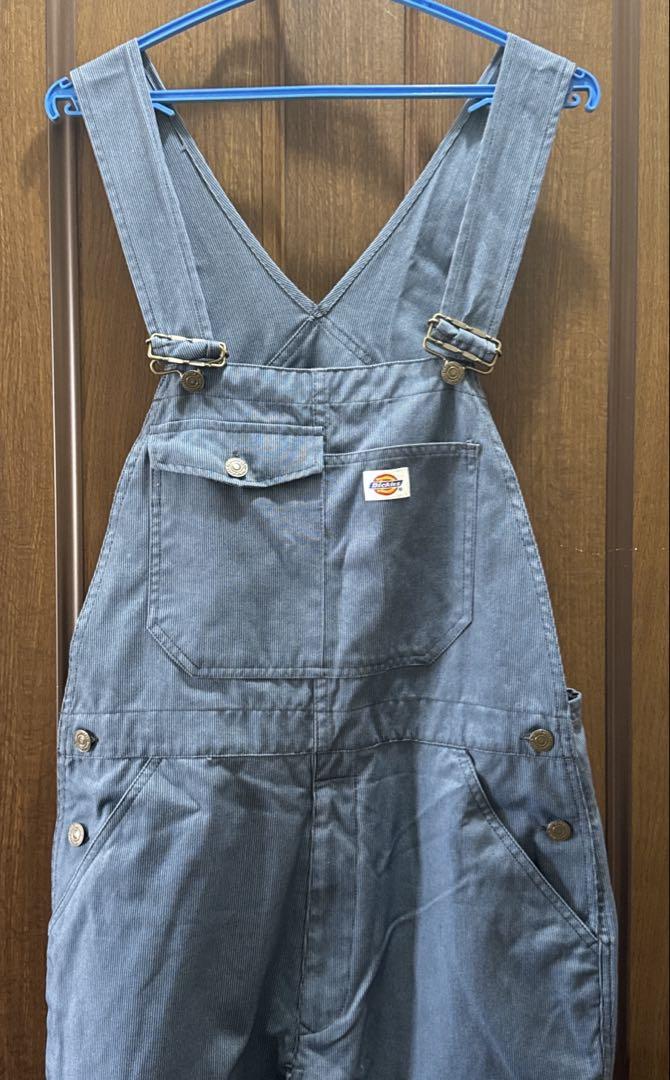 Dickies 723 Striped Bib Overall Jumpsuit Blue