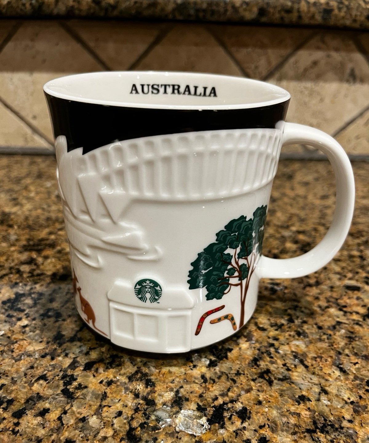 Starbucks Australia Kangaroo Opera House Relief Series 16oz Coffee Mug Cup