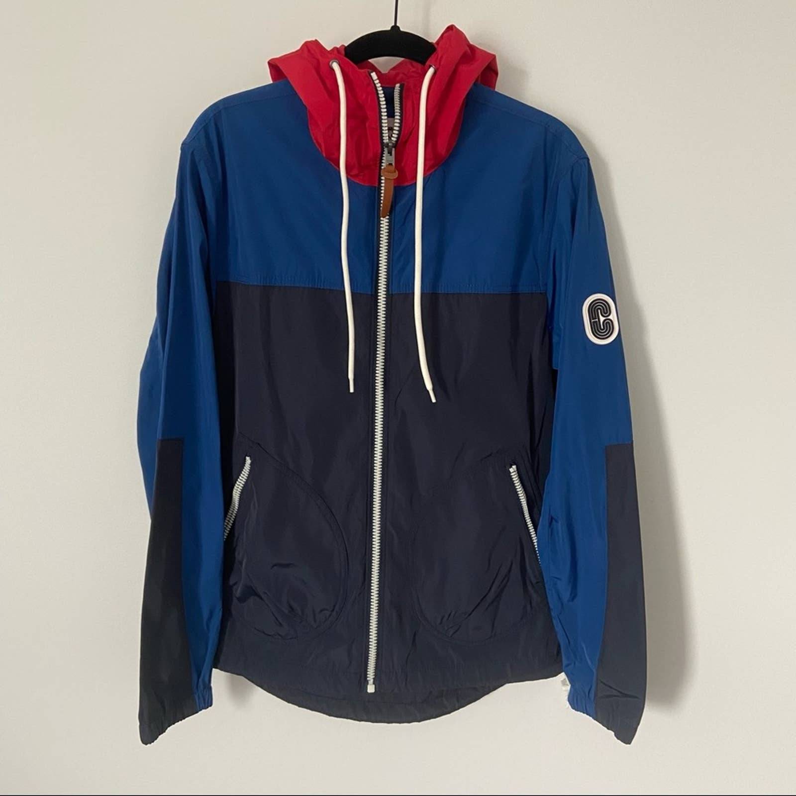 Men’s Coach Blue Red Windbreaker with Hood XS