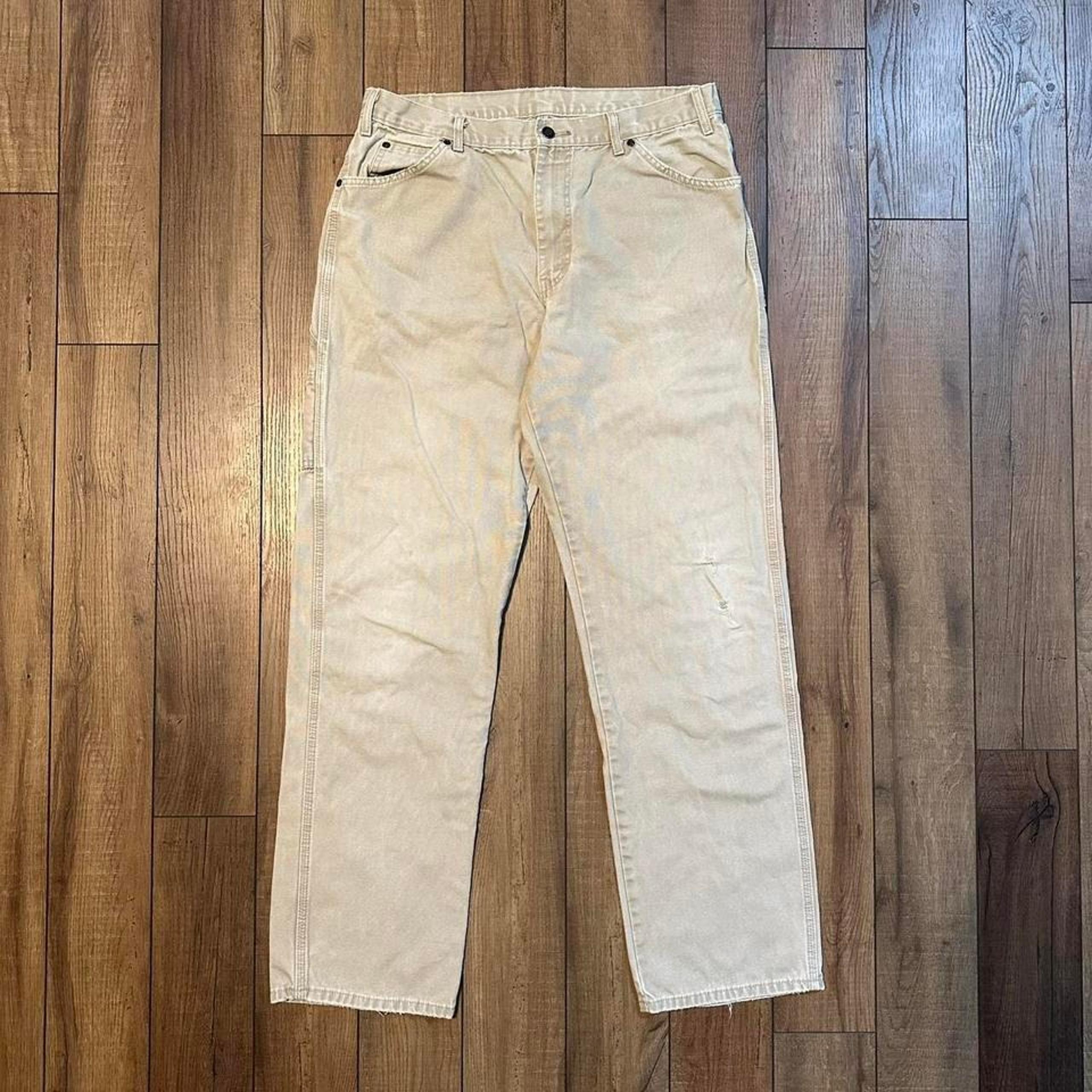 2000s dickies baggy cream khaki wash jeans size 36 x 36