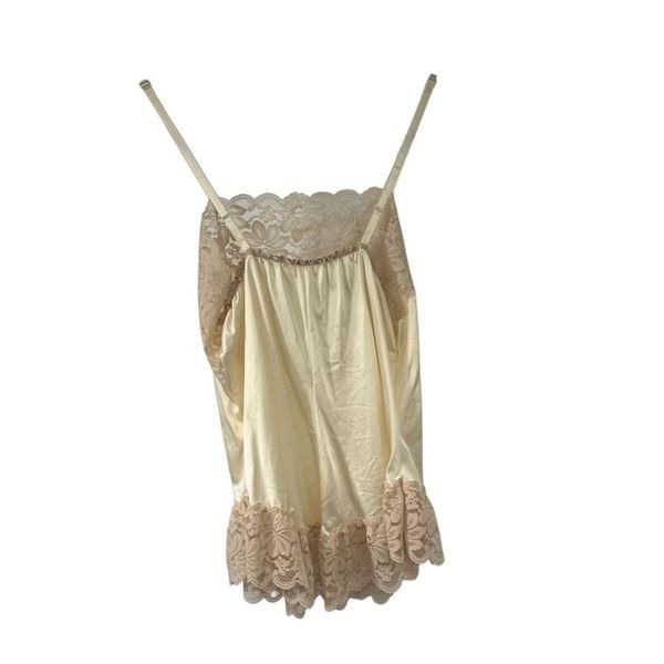 Vintage Lace Wide Trim Bow Cream Camisole Adjustable Straps