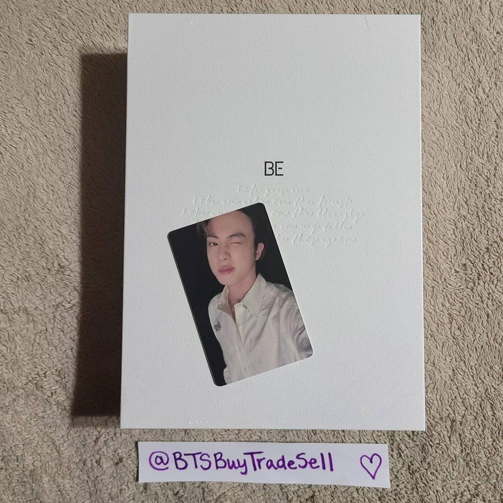 Official BTS BE Deluxe M2U Edition (New) with Jin/Seokjin Lucky Draw Photocard