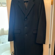 Mens Pierre Cardin size M Wool Black Overcoat
