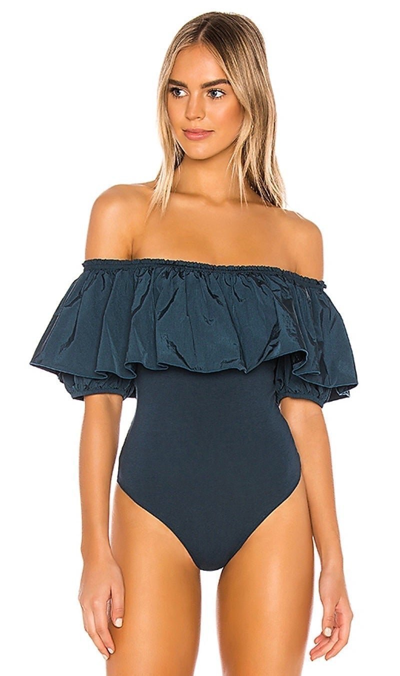 Free People Puff Goes My Heart Bodysuit Off the Shoulder Size XS