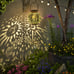 2 Pack Garden Solar Lights Design with Moon Sun Star Outdoor Decors Patio Hangin