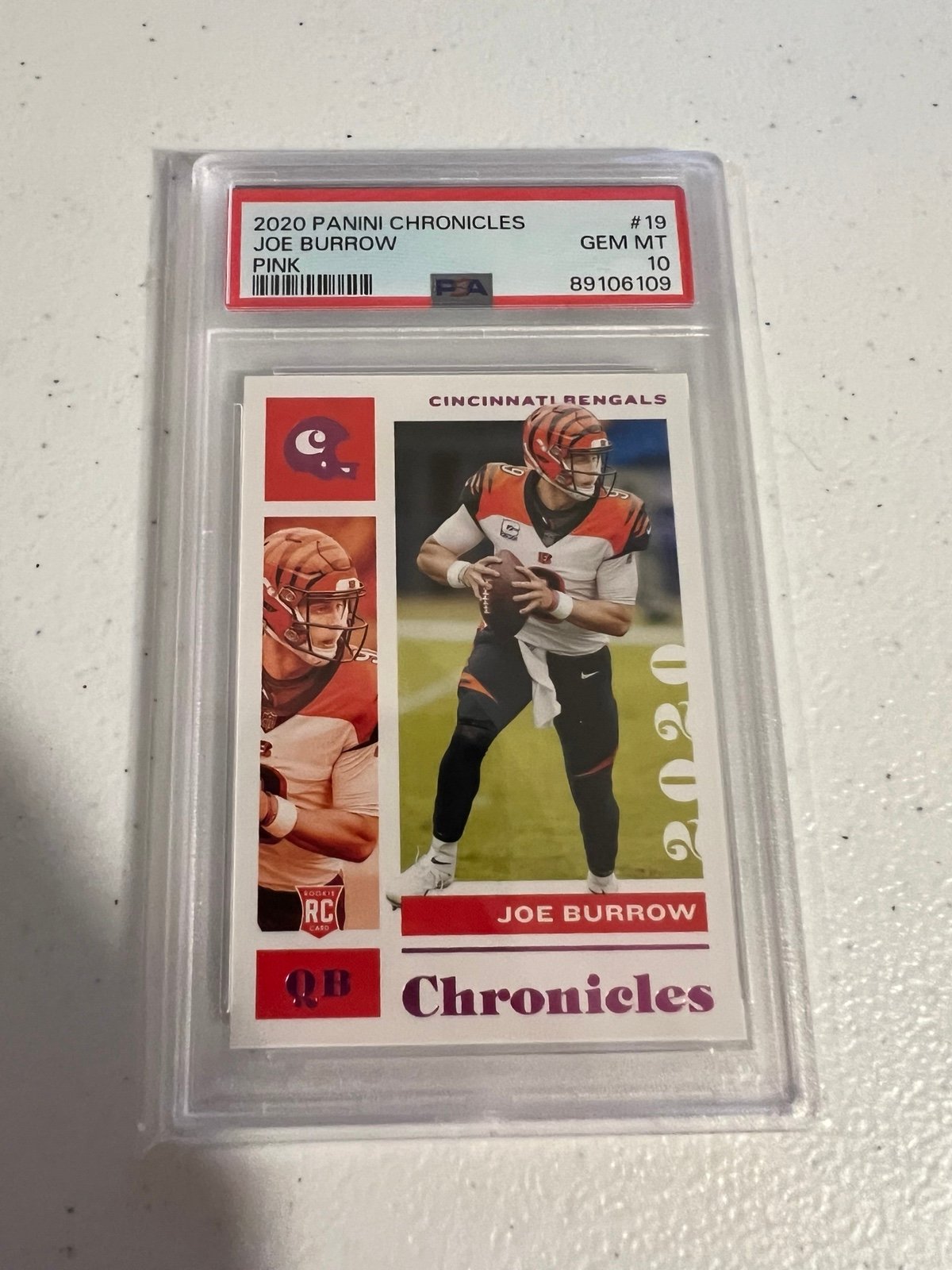 2020 Panini Chronicles Joe Burrow Pink #19 PSA 10 Gem Mint Cincinnati Bengals