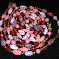 Vtg CORO Multicolor Bead 61” Necklace