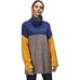 Free People Slouchy Oversized Color Block Sweater Yellow Blue Gray Large