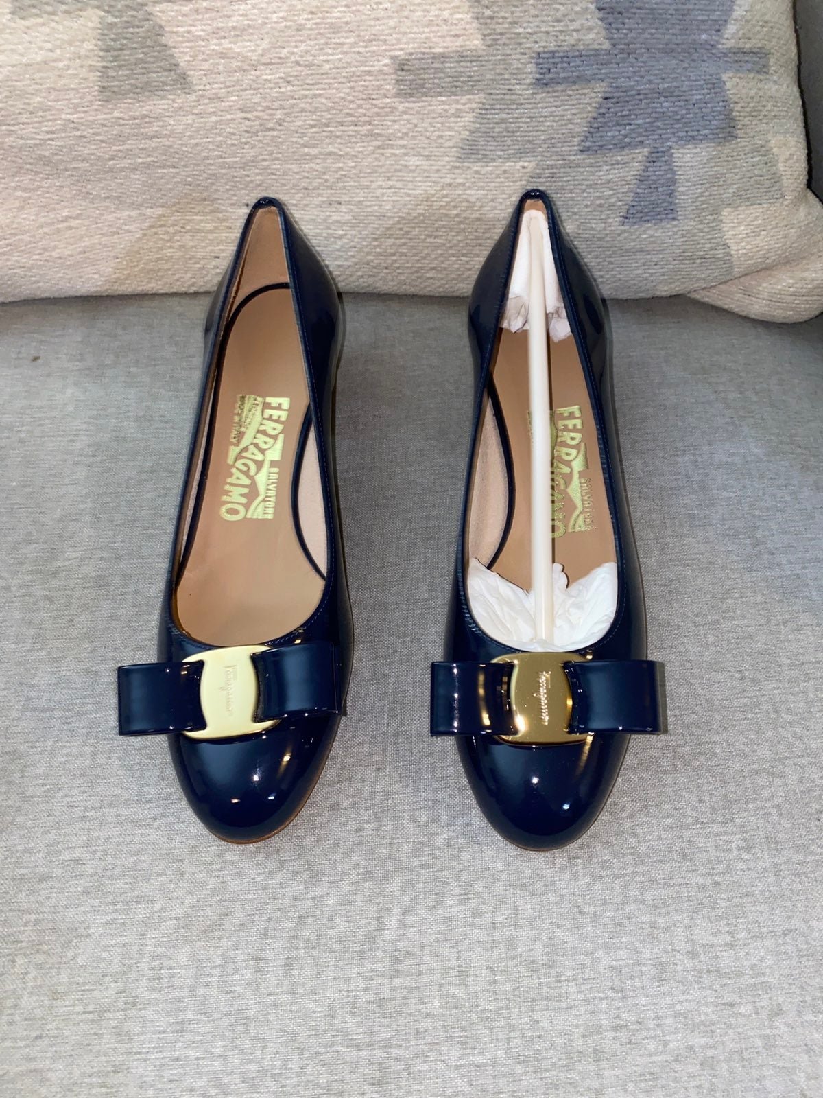Salvatore Ferragamo Vara pump 3cm classic bow ballet flats 4.5 NEW