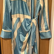 New With Tags! Entro Wrap Dress Blue White Collared long sleeve Medium