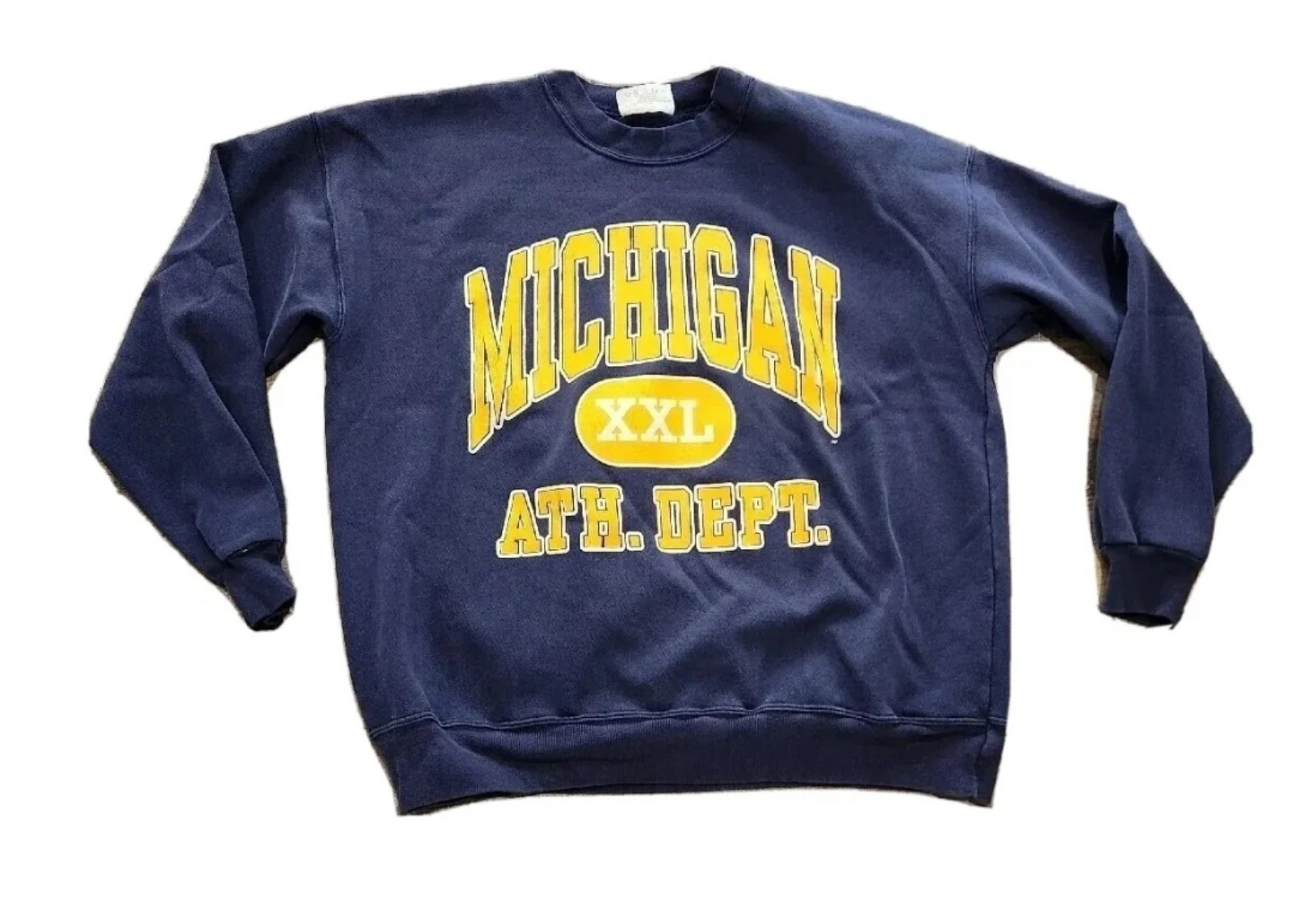 Vintage 80/90s Sweatshirt University Of Michigan XL USA Made Dodger 50/50 Blue