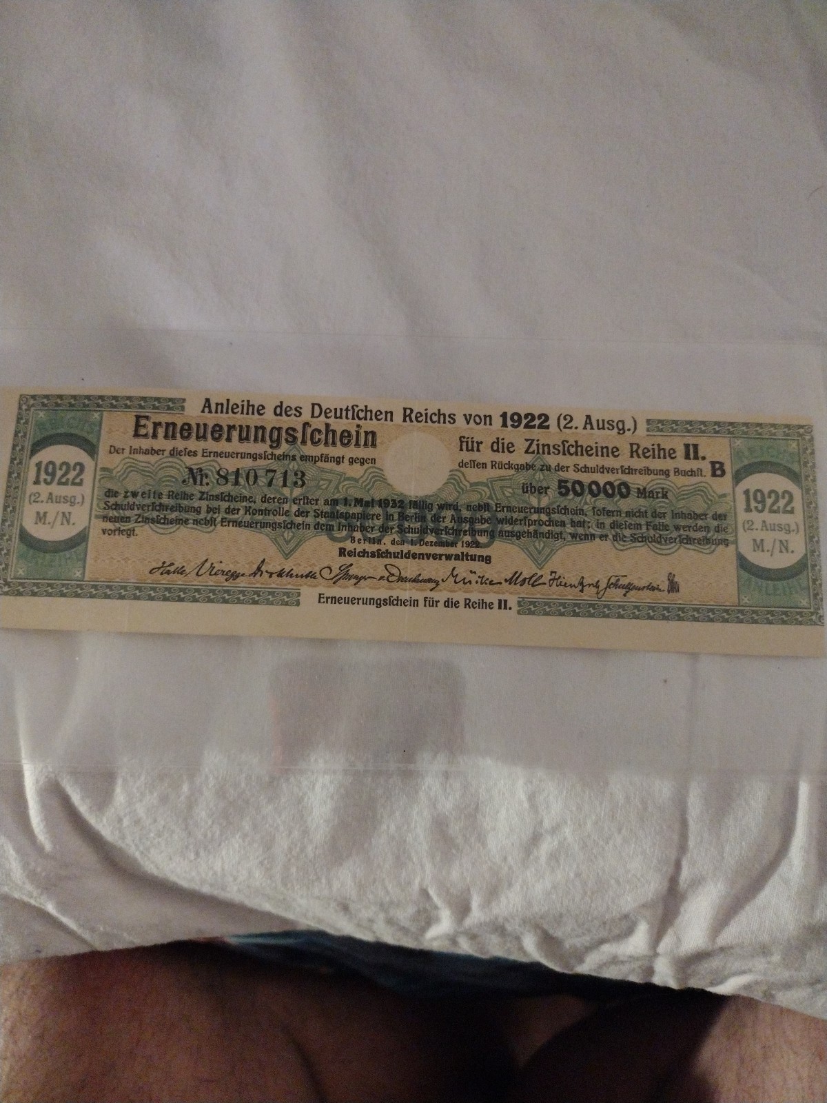 Berlin Series 2 Renewal Certificate 1922