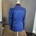 Men’s Slim Fit Blue Paisley Tuxedo Suit Jacket Shawl Lapel Wedding Size 34 NWT