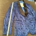 Men’s Slim Fit Blue Paisley Tuxedo Suit Jacket Shawl Lapel Wedding Size 34 NWT