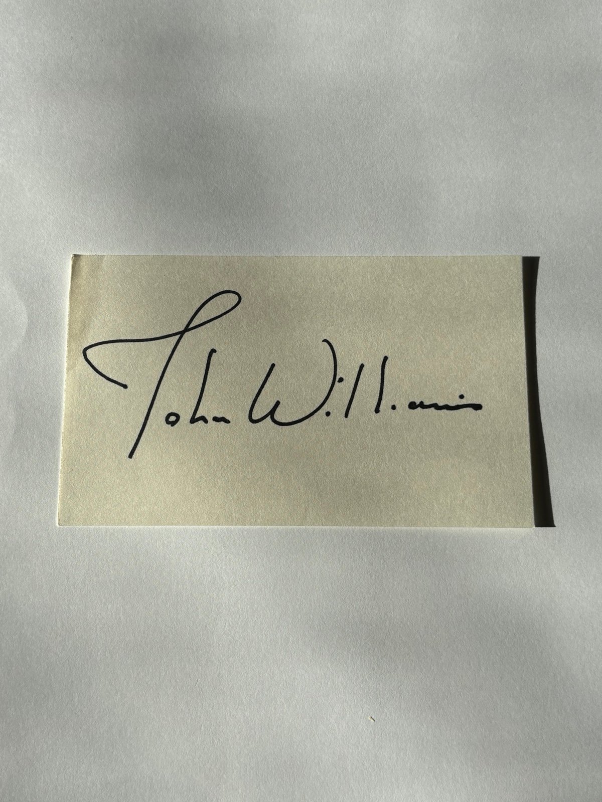 Signed John Williams 3x5 Index Card JSA LOA