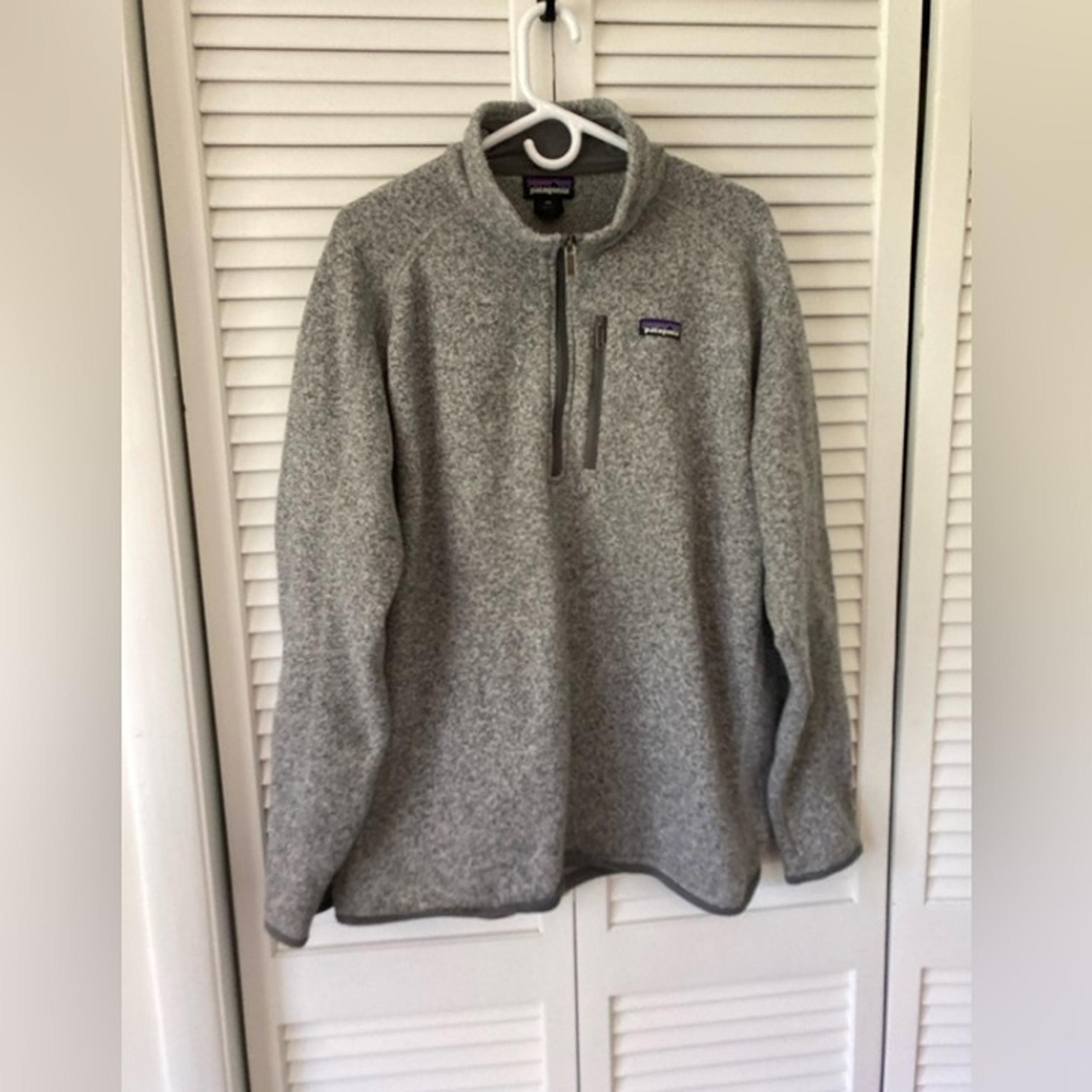 Patagonia Men's 1/4 Zip Gray Better Sweater Worn Wear Fleece Sweater XXL