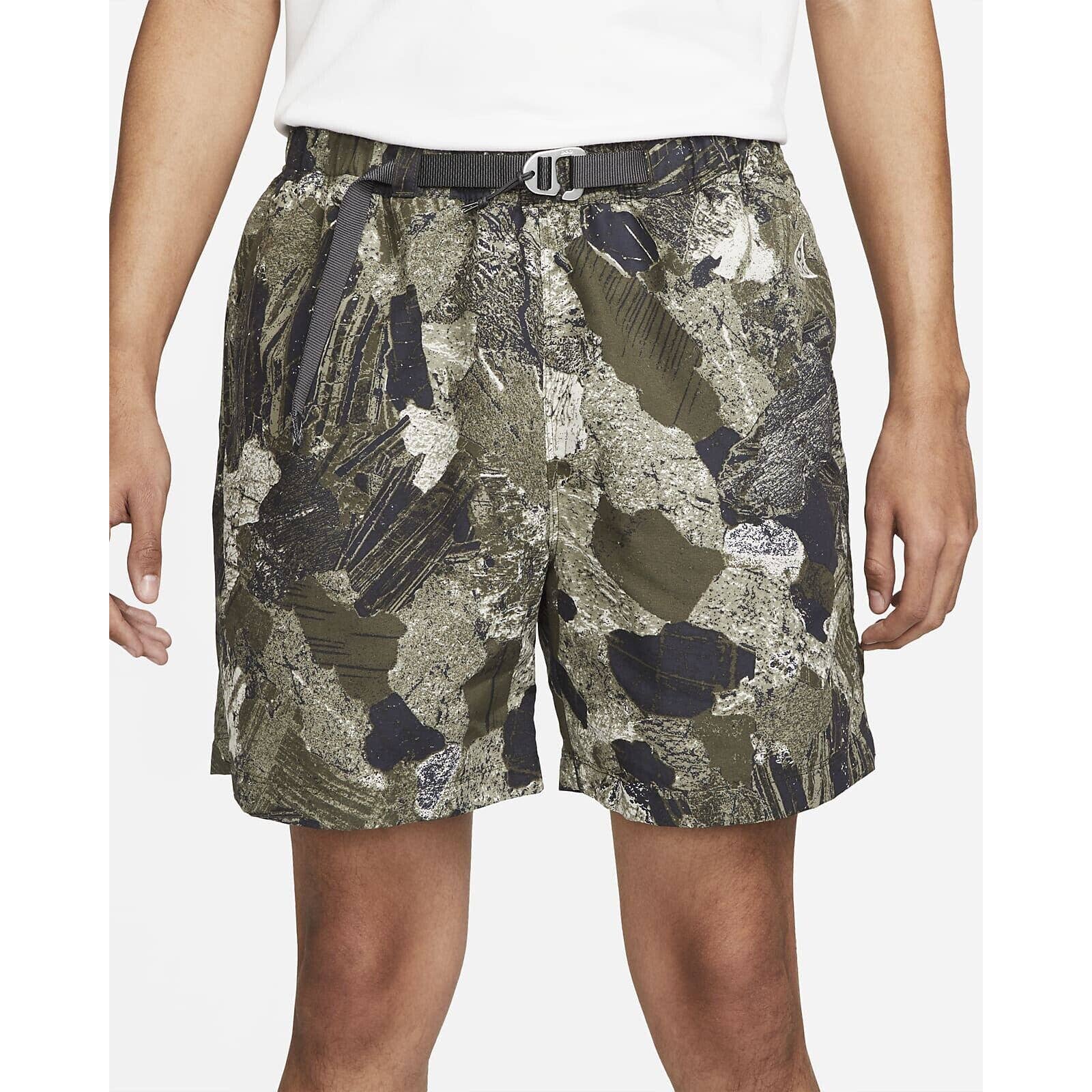 Nike ACG Trail Print Shorts Cargo Khaki Summit White Men’s Sz Large DN3949-325