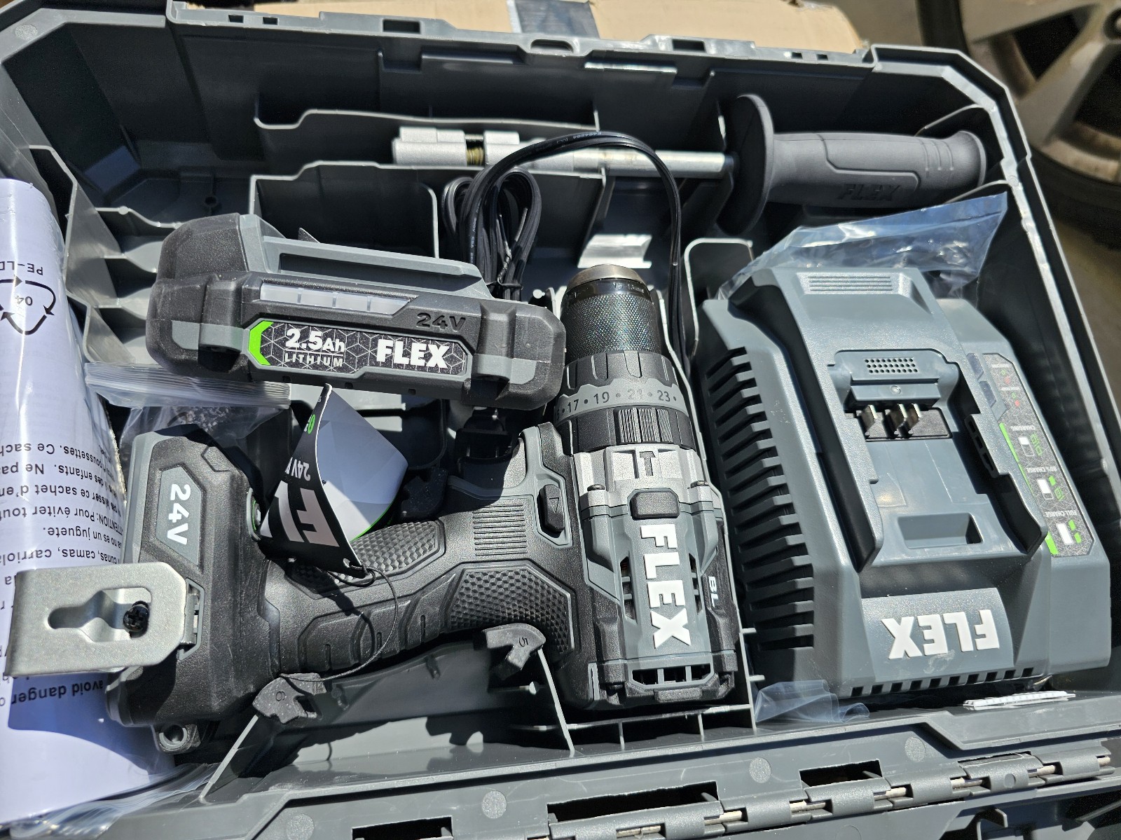 Flex 24v Hammer Drill Kit and CASE