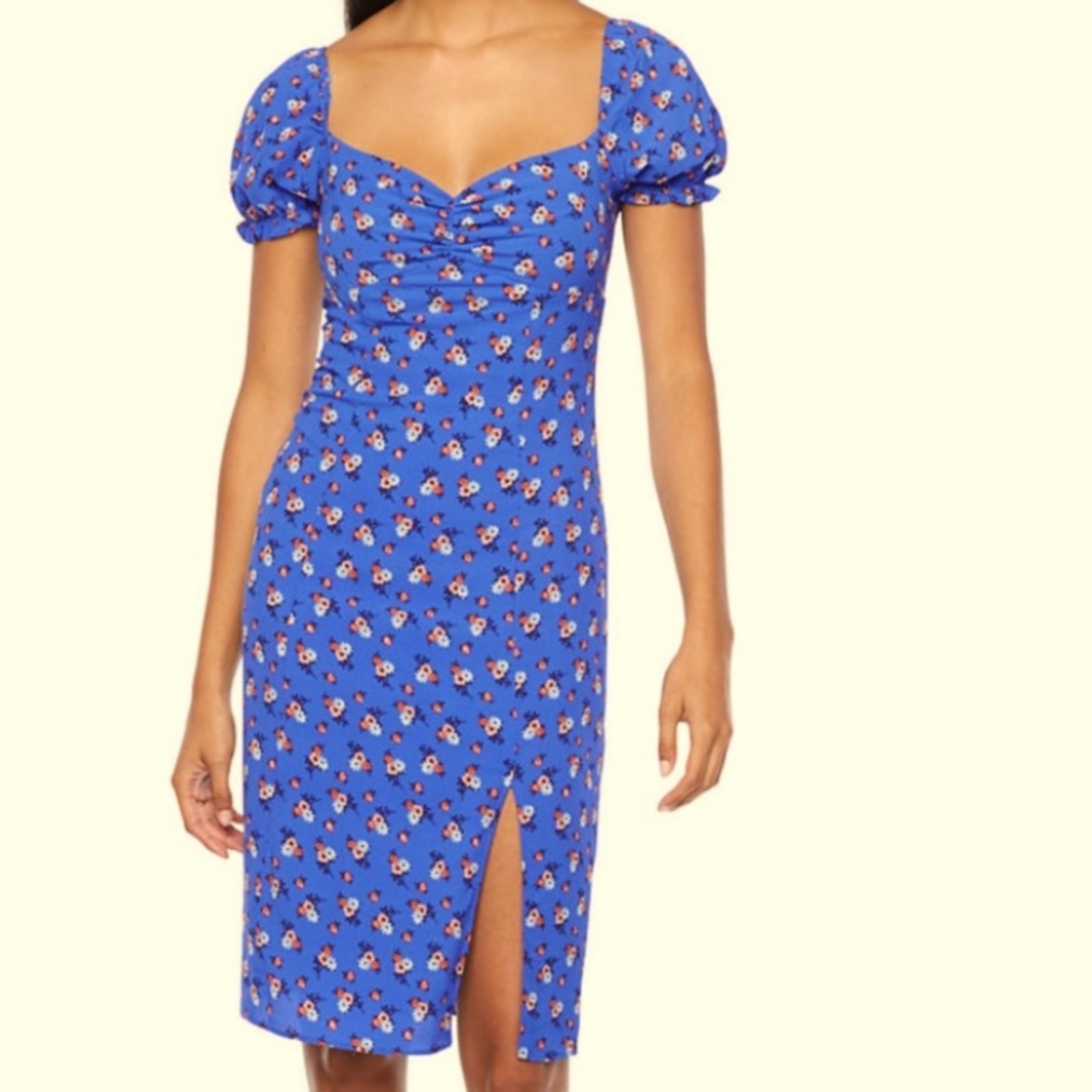 City Triangles Blue Floral Midi Dress