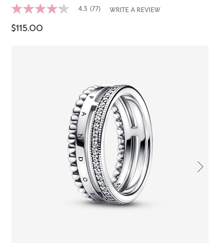 PANDORA Ring size 7