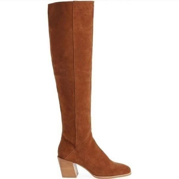 New Treasure & Bond Dylan Tall Boot brown suede leather Western coastal cowgirl
