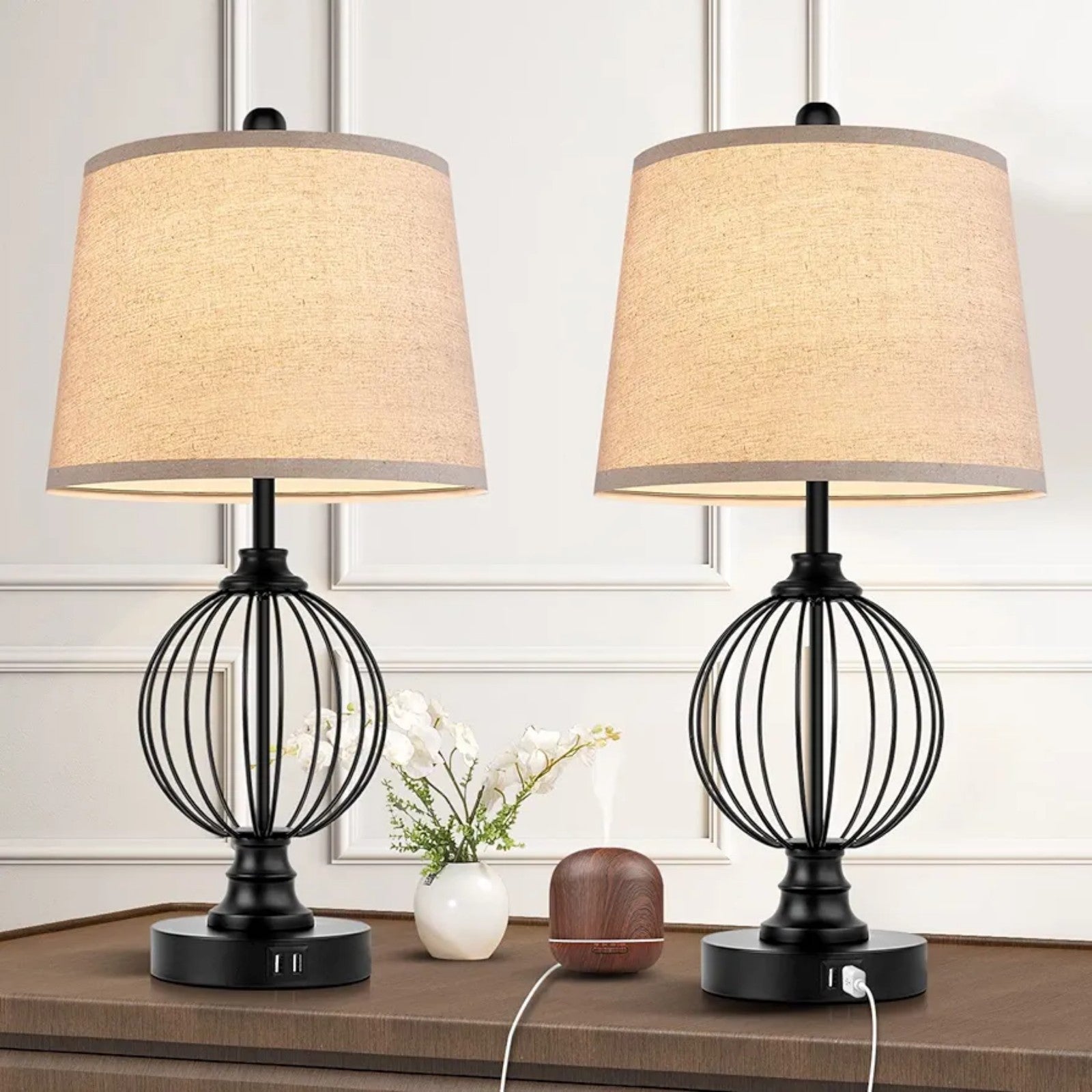 Farmhouse 3-Way Dimmable Touch Table Lamps