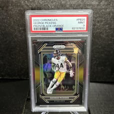 George Pickens 2022 CHRONICLES PRIZM BLACK ORANGE /75 PSA 9