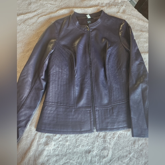 Sm Ladies Purple Alfani Moto Coat