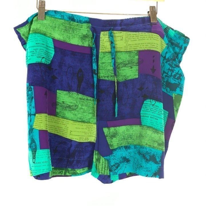Ellen Tracy Pure Silk Dance Theme Shorts