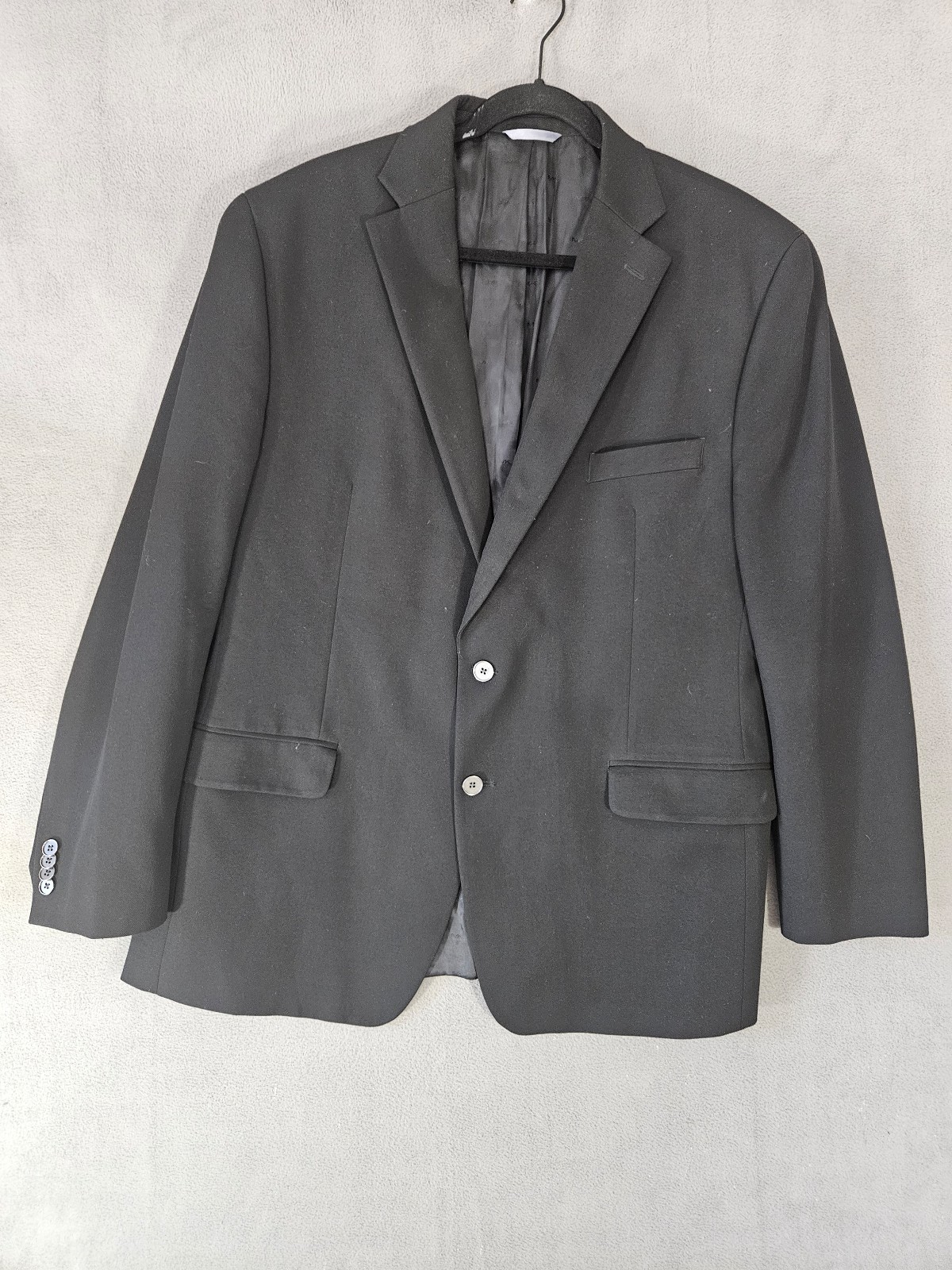 Michael Kors Mens Blazer 46L Two Button Black Silver Buttons Sport Coat
