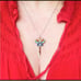 Vintage Silver Enamel Butterfly Necklace